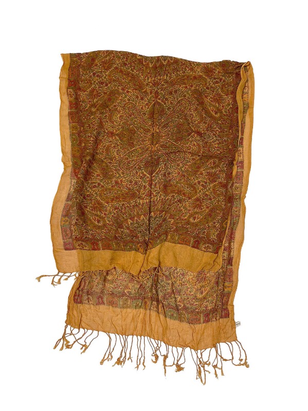 Orange indian linen fabric