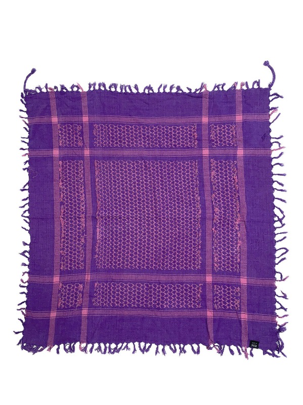 Purple pink linen check fabric
