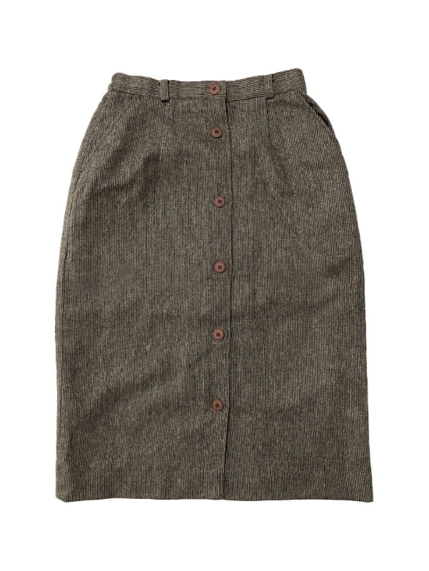 Stripe wool button skirt
