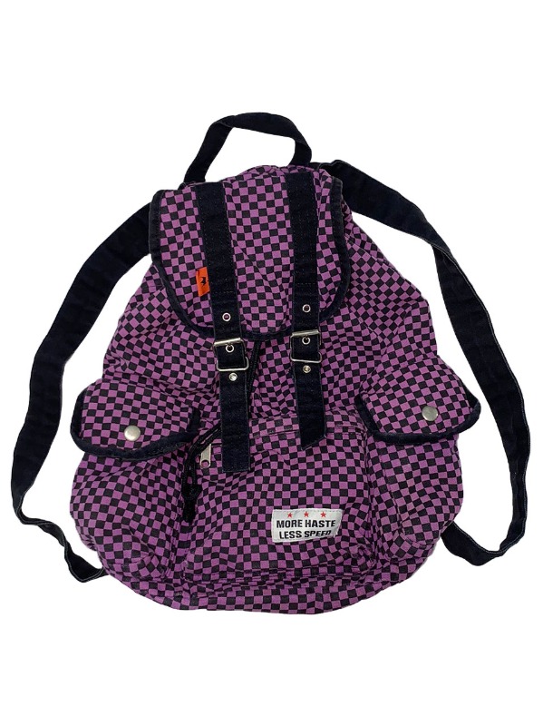 Purple checkboard backpack
