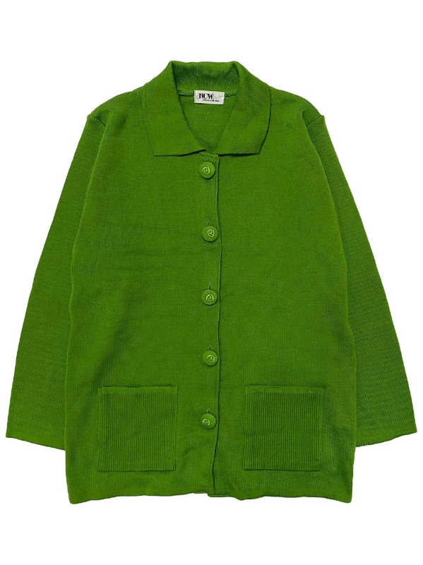 Green knit cardigan jakcet