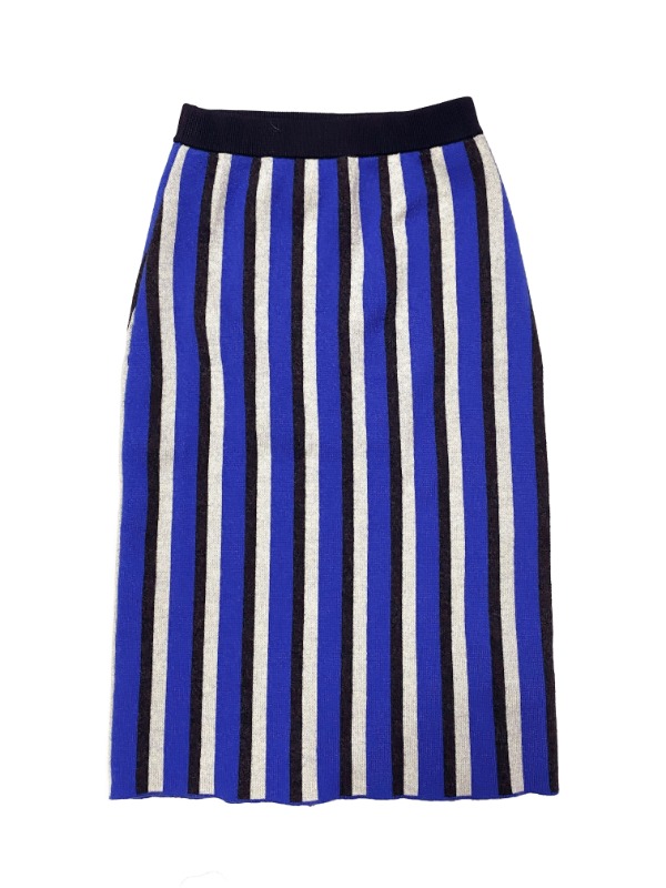 Stripe knit banding skirt