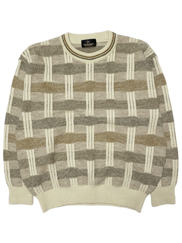Line check pattern sweater