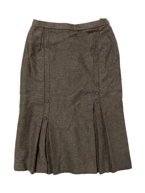 Button design pleats skirt