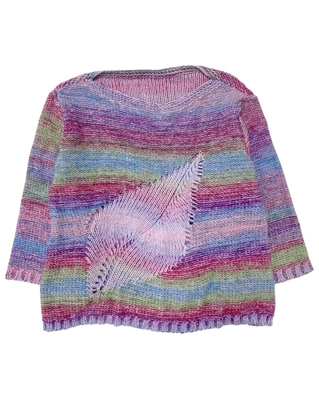 Color mix knit top