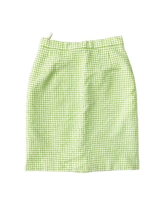 Green check skirt