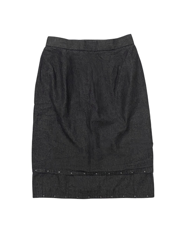 Layered cubic denim skirt
