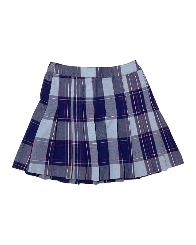Pleats check skirt