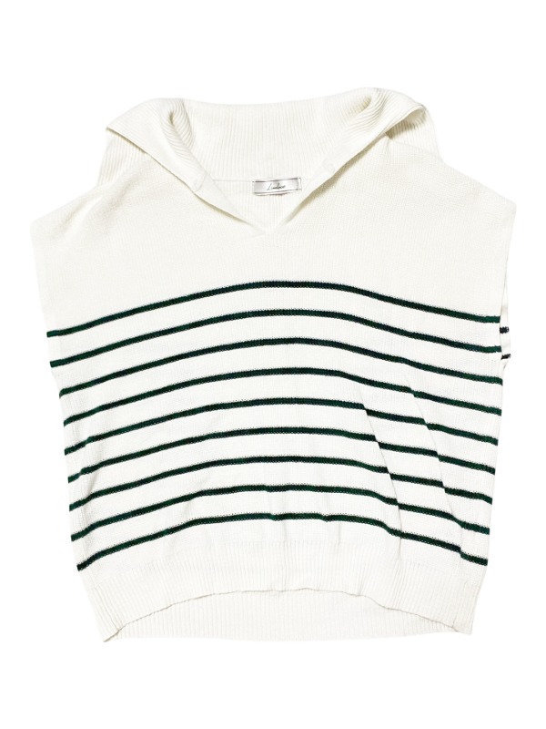Green stripe knit top