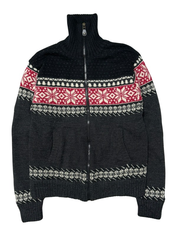 Nordic zip-up knit jacket