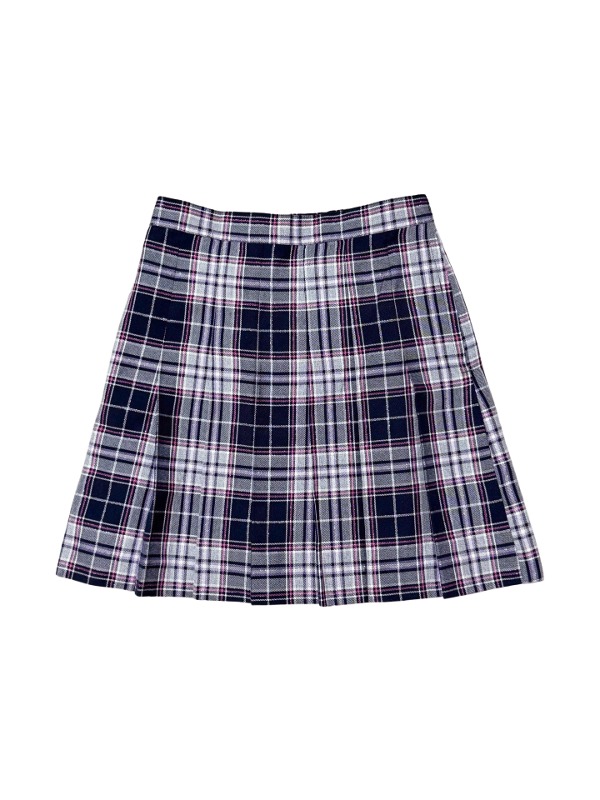 Glittering check pleats skirt